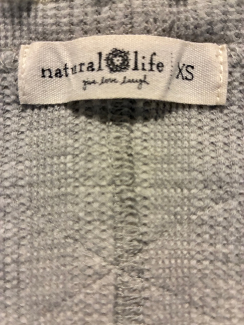Natural Life Women's XS Waffle Knit Cropped Tank Top Gray Scoop Neck Boho Chic - Picture 7 of 8
